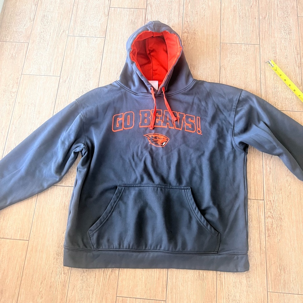 Oregon State Beavers Gray and Orange Hoodie unisex large